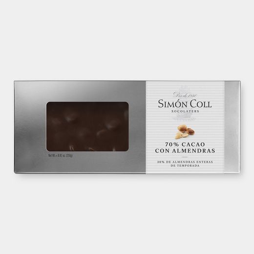 Τούρρον Σοκολάτας Μαύρης 70% Αμύγδαλο Simon Coll 250g Αρτιζάνικο