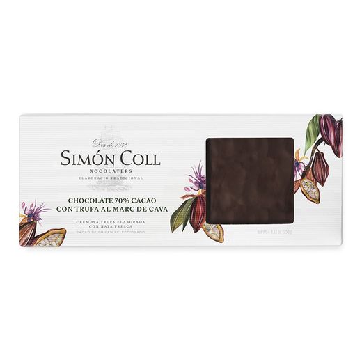 Τούρρον Σοκολάτα Μαύρη 70% με Marc de Cava Simon Coll 250g