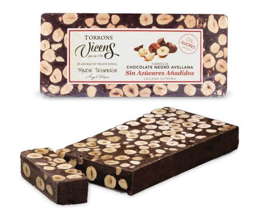 Vicens Suikervrije Nougat-Hazelnootchocolade met zoetstoffen 250g