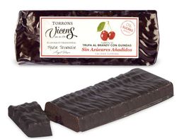 Turrón Sin Azúcar Vicens Trufa al brandy con guindas con edulcorantes 250g