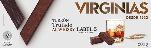 Nougat truffel met whisky label 5 virginia's 200 gr glutenvrij