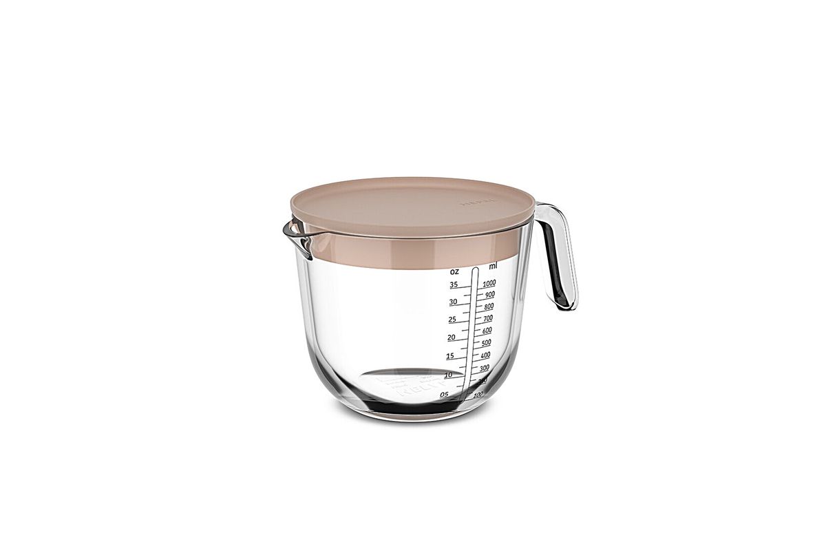 Vaso Medidor Cocina Vidrio Chef It Mepal 1000 ml con tapa chalk