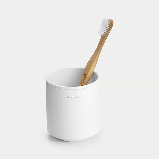 Vaso portacepillos de encimera Mineral Fresh Blanco Brabantia