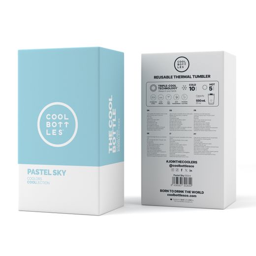 Vaso Térmico Acero Inox Pastel Sky 550 ml Cool Bottle Alta Calidad