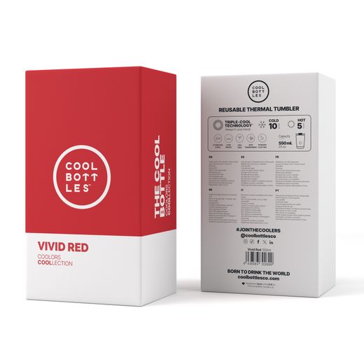 Vaso Térmico Acero Inox Vivid Rojo 550 ml Cool Bottle Alta Calidad