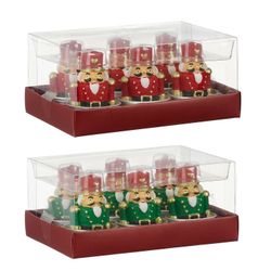 Vela Cascanueces Rojo Verde 2 Diseños 6 Piezas 6 x 4 cm Edelmann