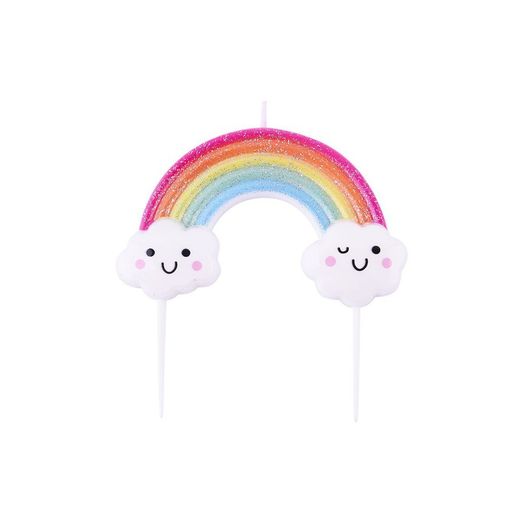 Topper di candela di compleanno arcobaleno pme