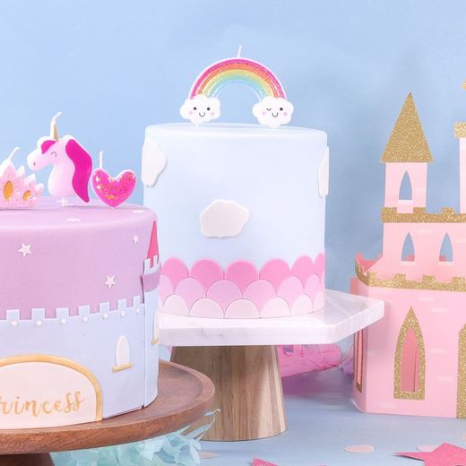 Topper di candela di compleanno arcobaleno pme
