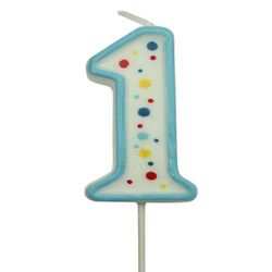 Vela cumpleaños azul número 1 pme