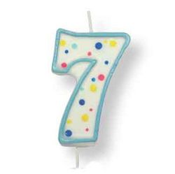 Vela cumpleaños azul número 7 pme