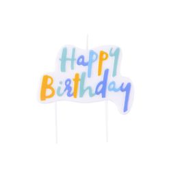 Bougie d'anniversaire bleu cake topper pme