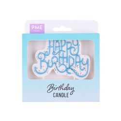 Vela cumpleaños azul sparkly topper pme