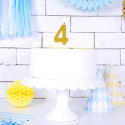 Vela de aniversário dourada número 4 partydeco