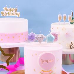 Bougie d'anniversaire or topper doré pme