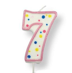 Vela cumpleaños rosa número 7 pme