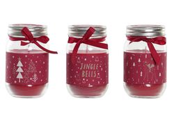 Red glass christmas candle