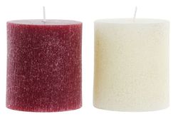 Christmas Candle Matte Wax 9x9x10 Red White